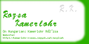 rozsa kamerlohr business card